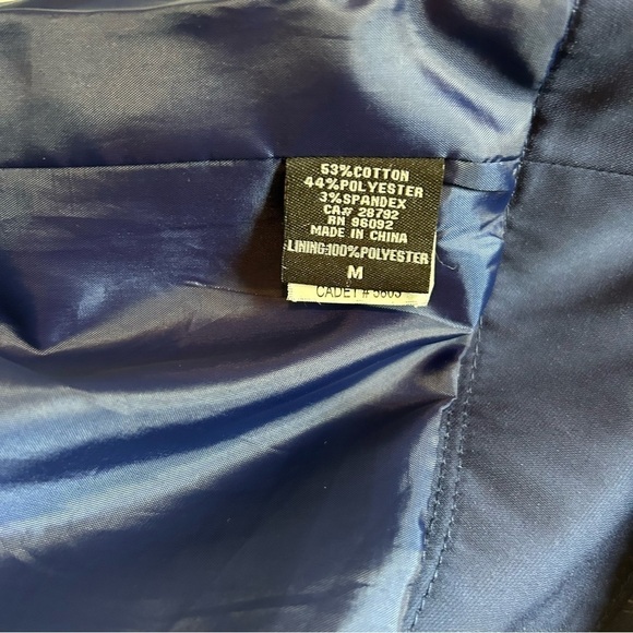 Willi Smith Navy Blue Double Breasted Belted Short Trench Jacket Coat Sz. M - Picture 12 of 16